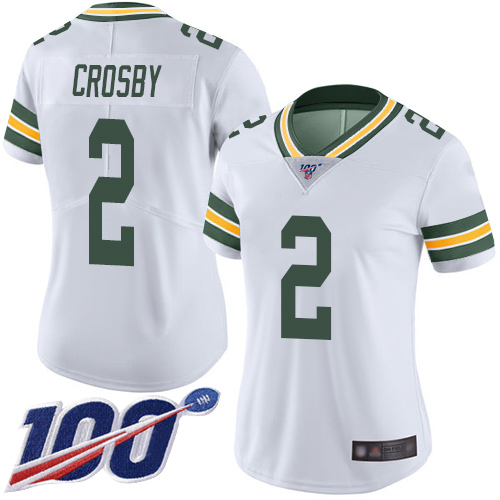 Green Bay Packers Limited White Women #2 Crosby Mason Road Jersey Nike NFL 100th Season Vapor Untouchable